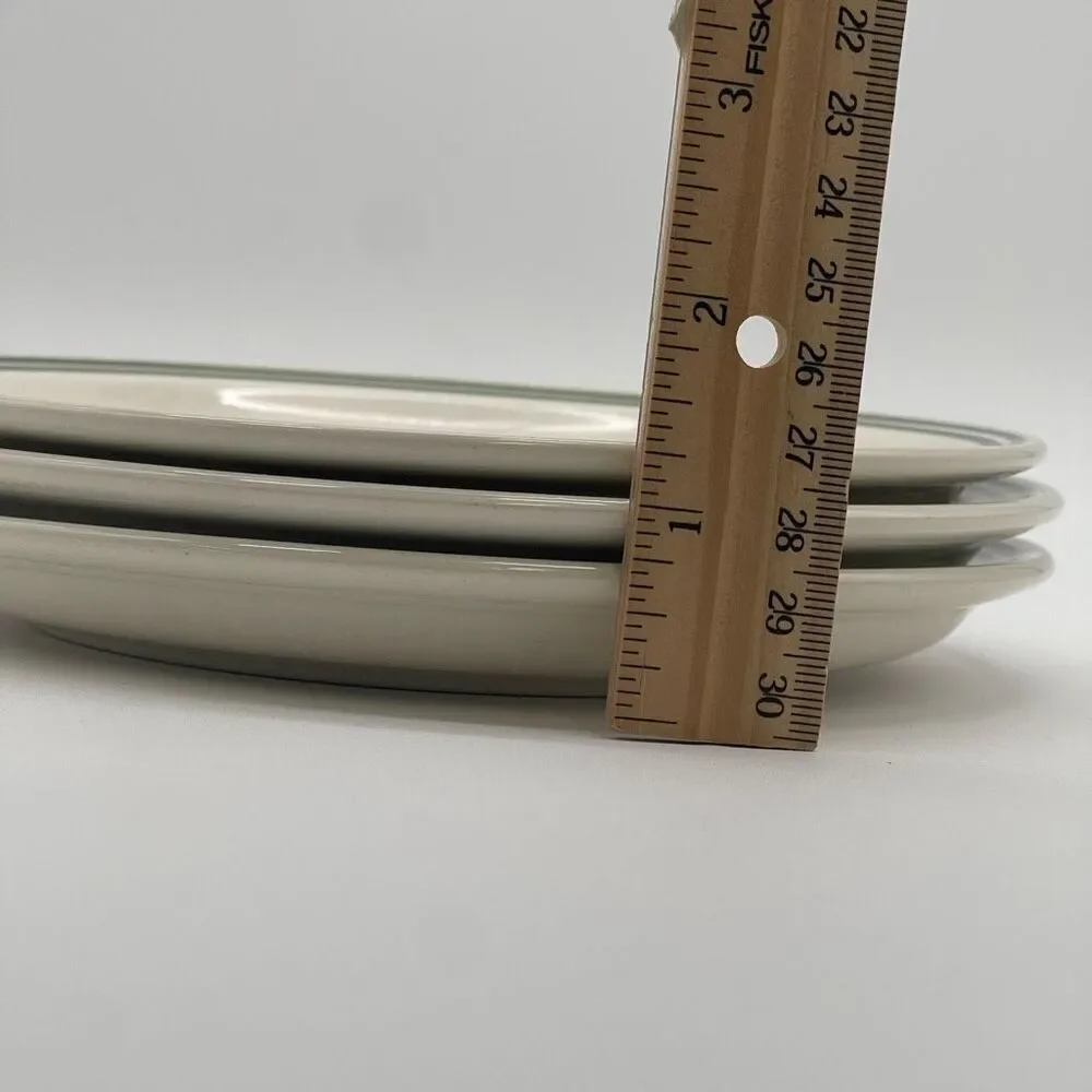 Christmas Tree Plates Lot of 3 Salad Dessert White Ceramic Round Traditional Set